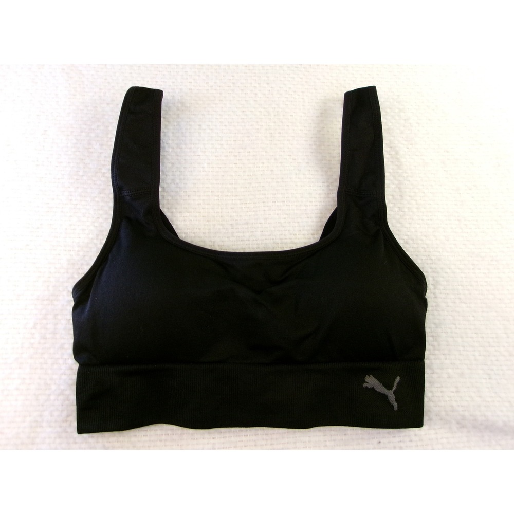 Puma Womens Seamless Adjustable Strap Sports Bra Black Medium RN 100759